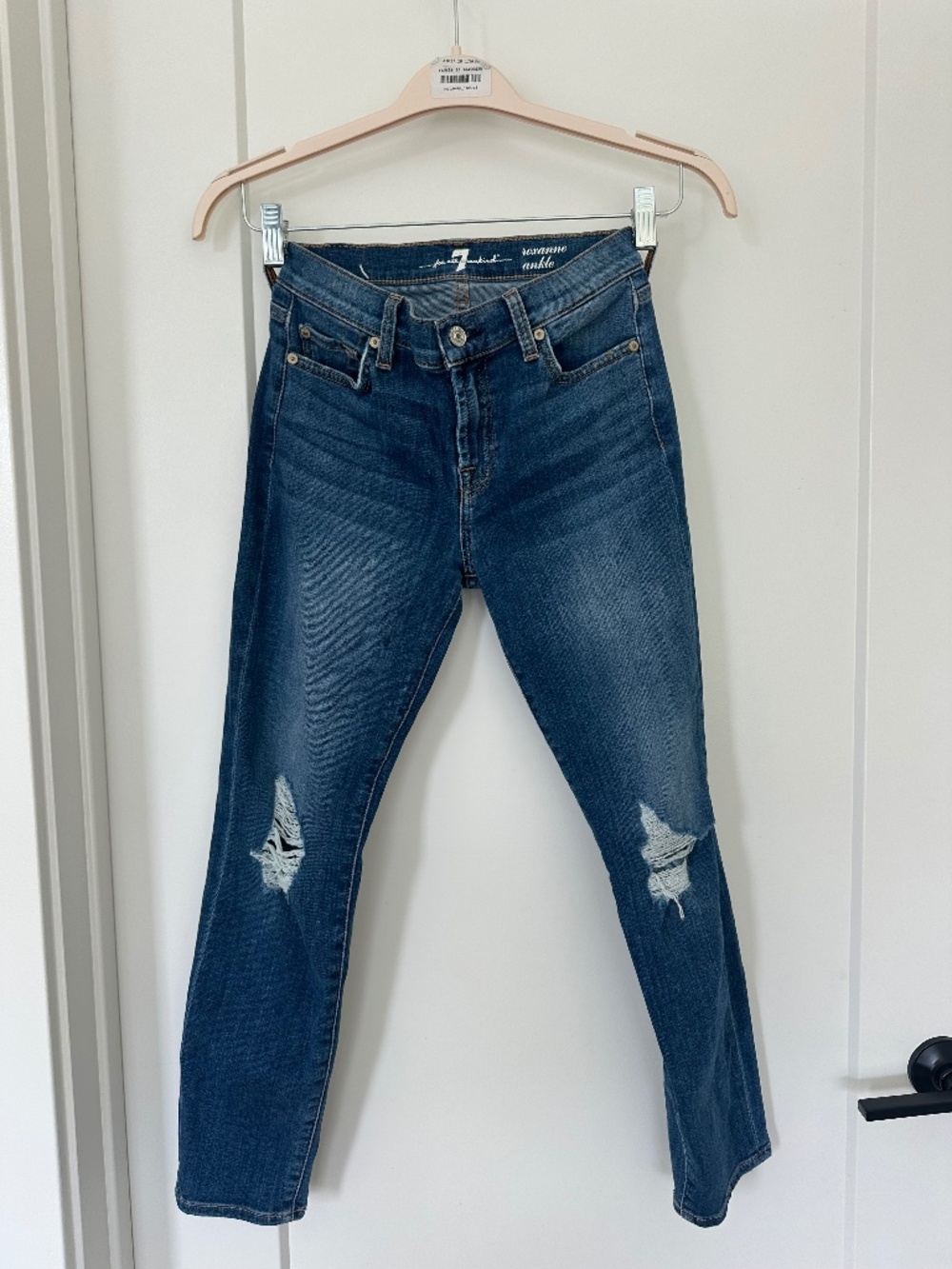7 For All Mankind Roxanne Ankle Distressed Jeans – Size 26